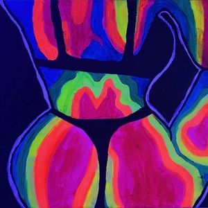 Neon glowing body painting